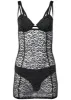 Leopard Lace Chemise - Black Leopard sold by VENUS