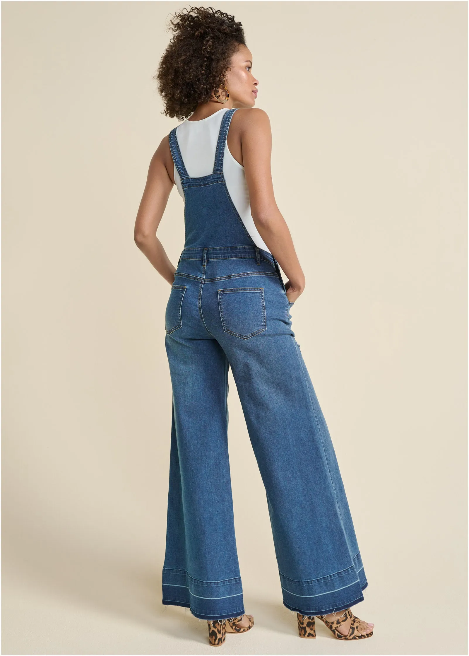 Denim Flare Overalls - Medium Wash sold by VENUS product image thumbnail 2
