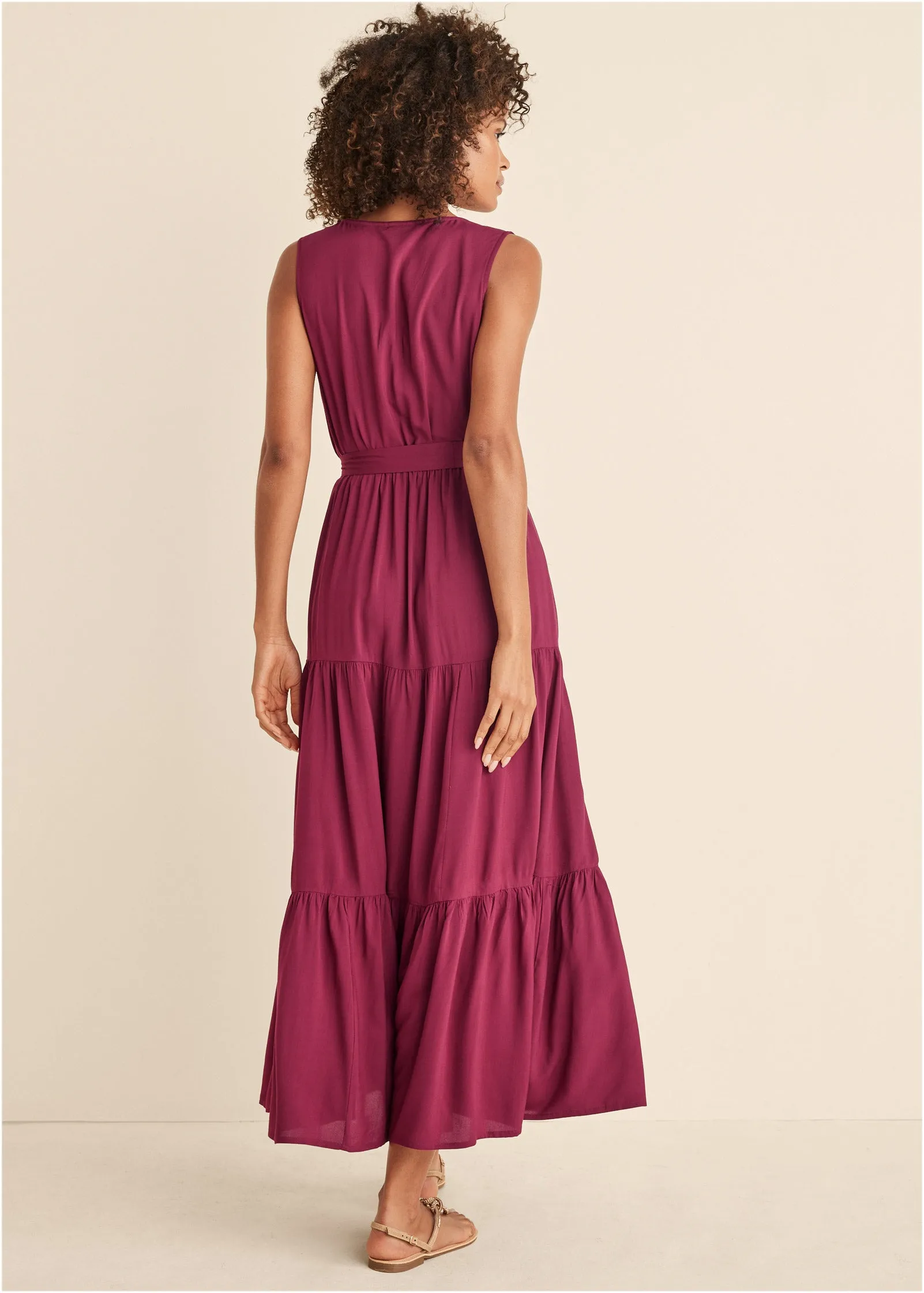 Wrap Tiered Maxi Dress - Mauve sold by VENUS product image thumbnail 2