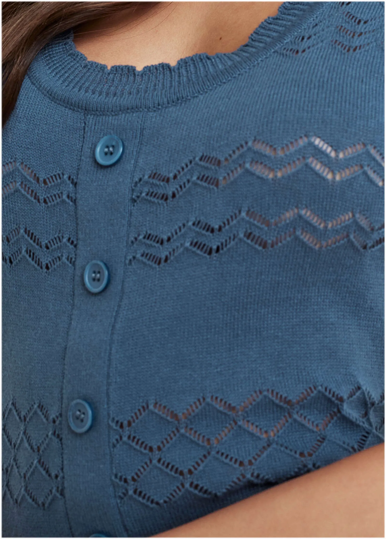 Pointelle Midi Dress - Navy sold by VENUS product image thumbnail 3