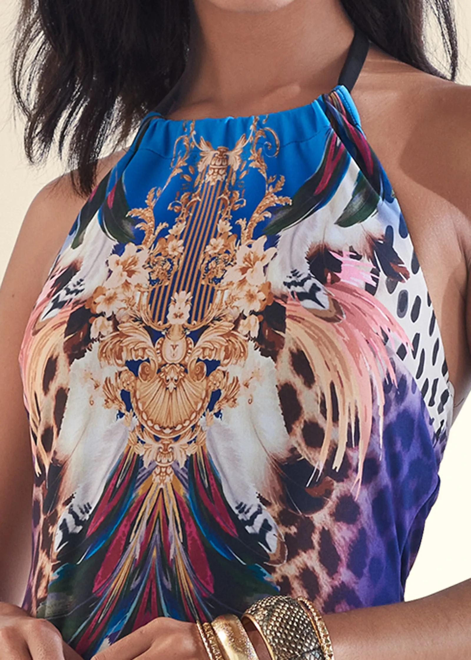 Jungle Party Halter Dress - Purple Multi sold by VENUS product image thumbnail 3