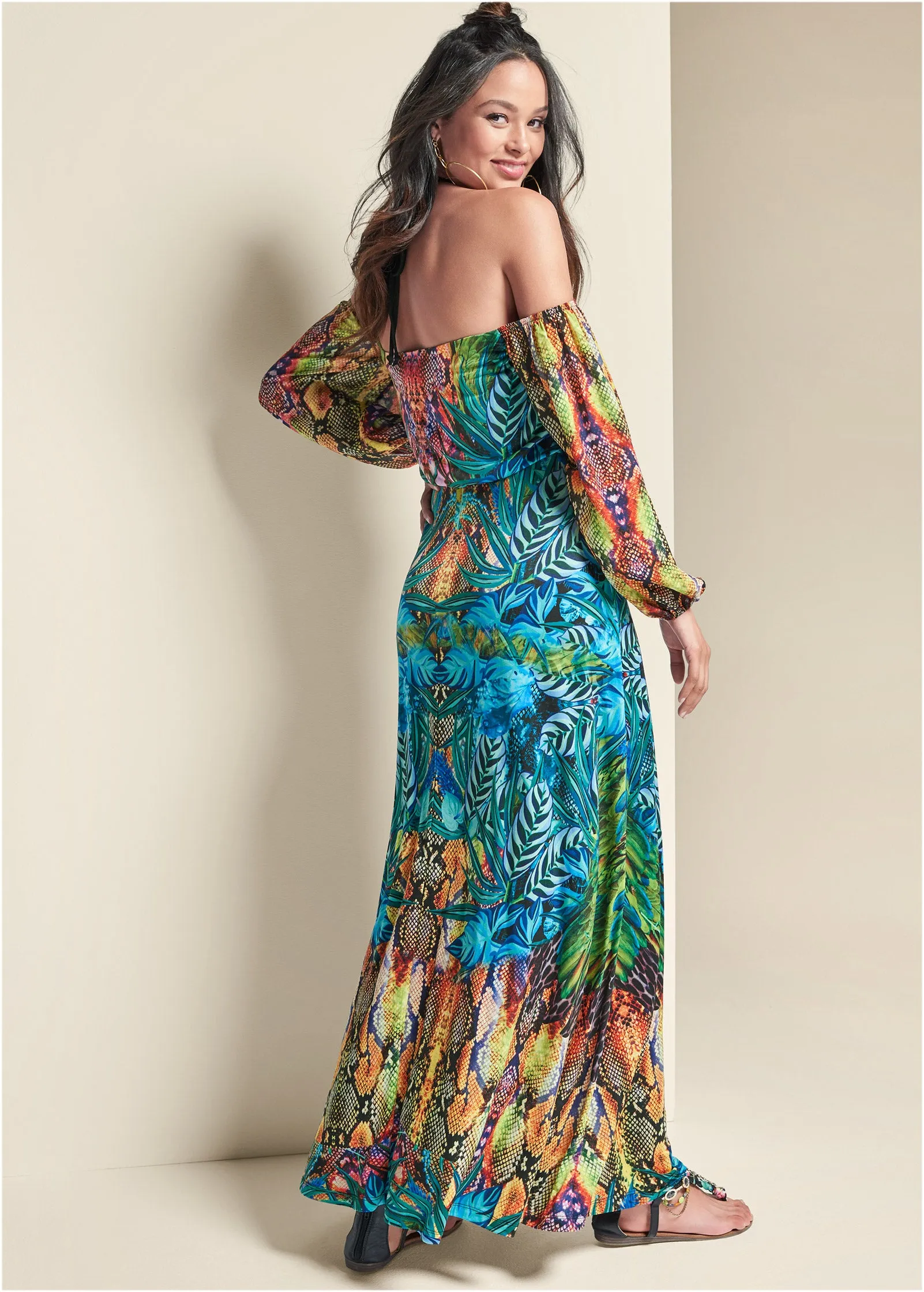 Printed Maxi Dress - Blue Multi sold by VENUS product image thumbnail 2