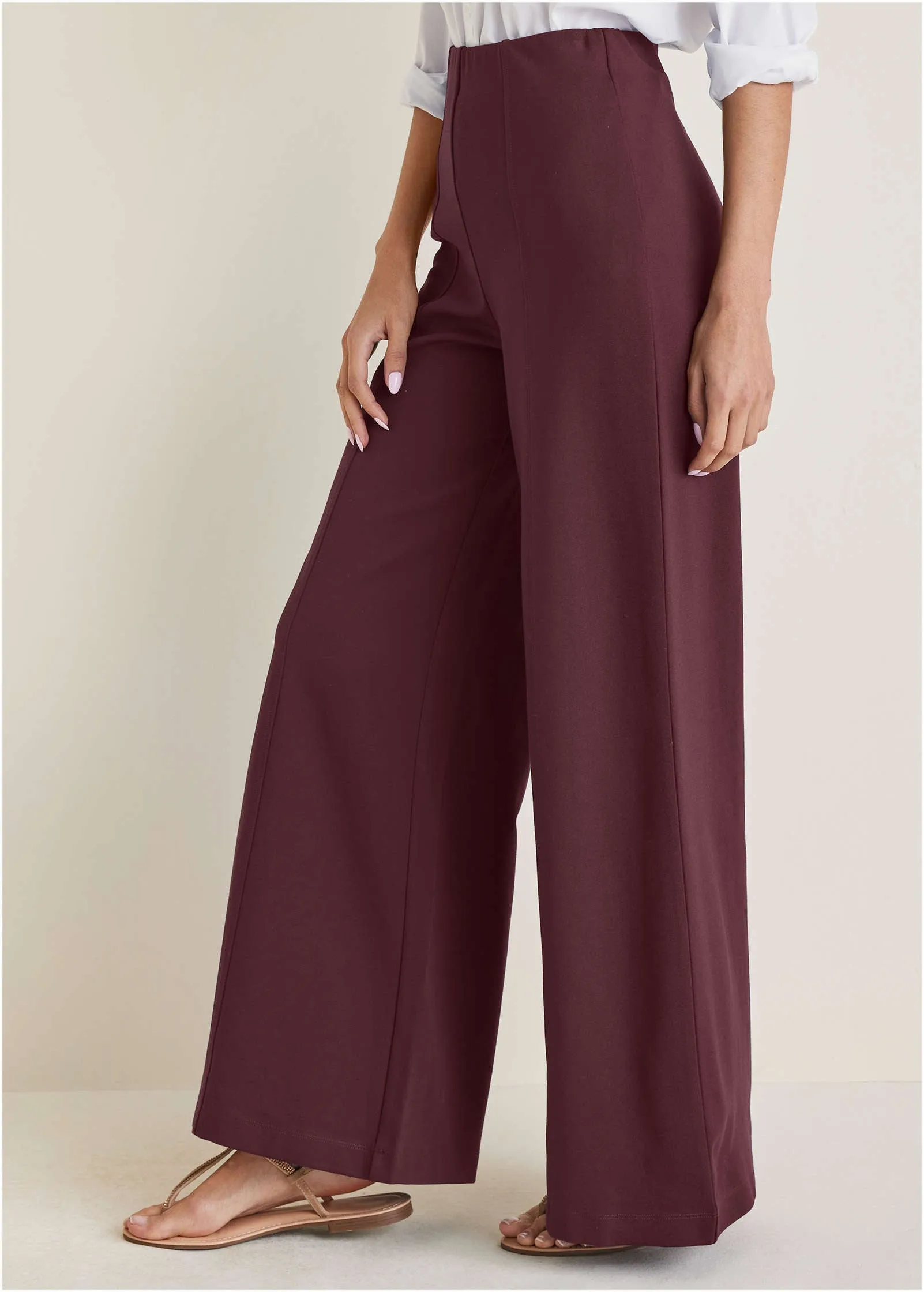 Diana Wide Leg Pants - Wine sold by VENUS product image thumbnail 3