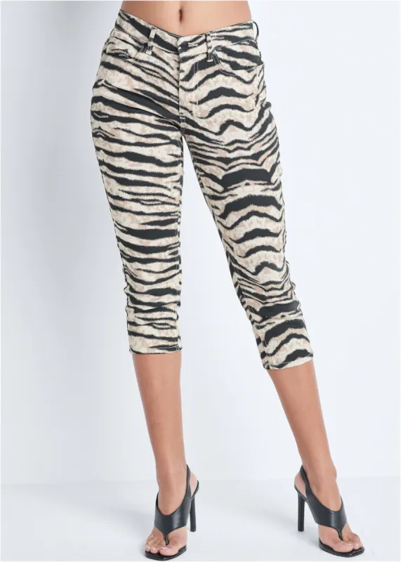 Cindy Capri Jeans - Black Multi sold by VENUS