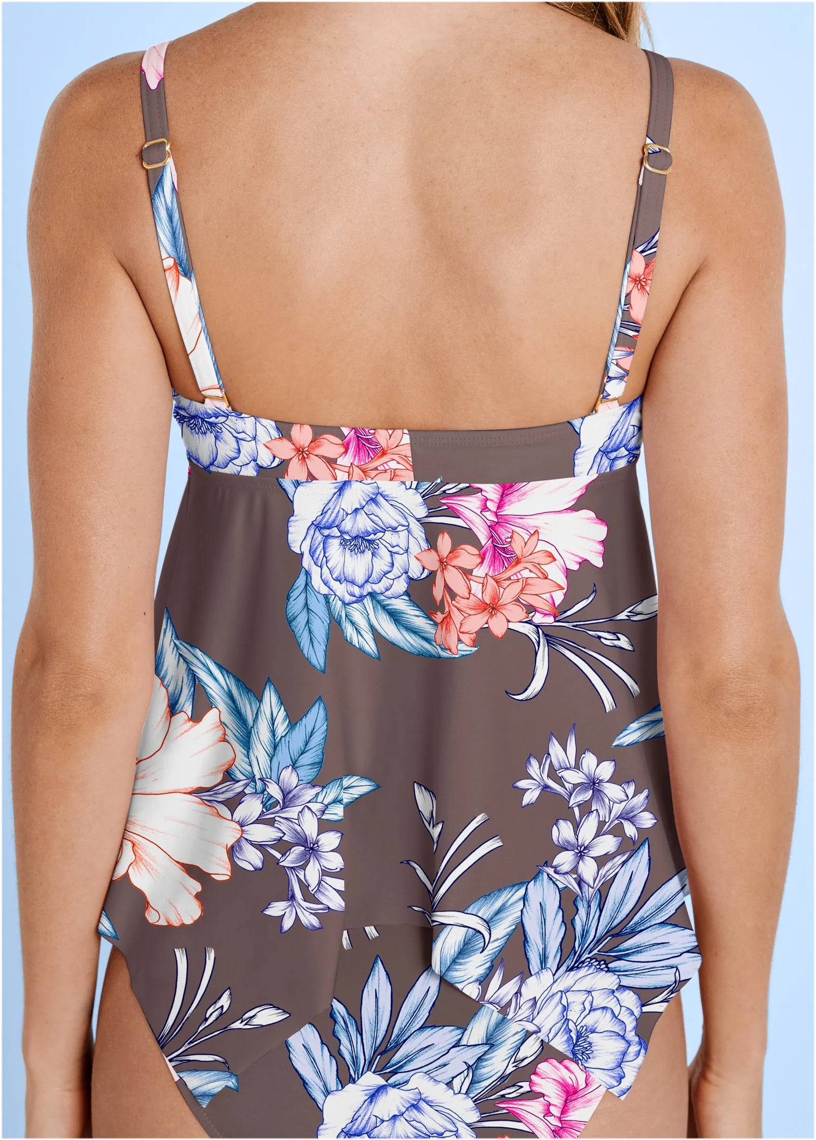 Sharkbite Hem Tankini Top - Hawaiian Floral sold by VENUS product image thumbnail 4