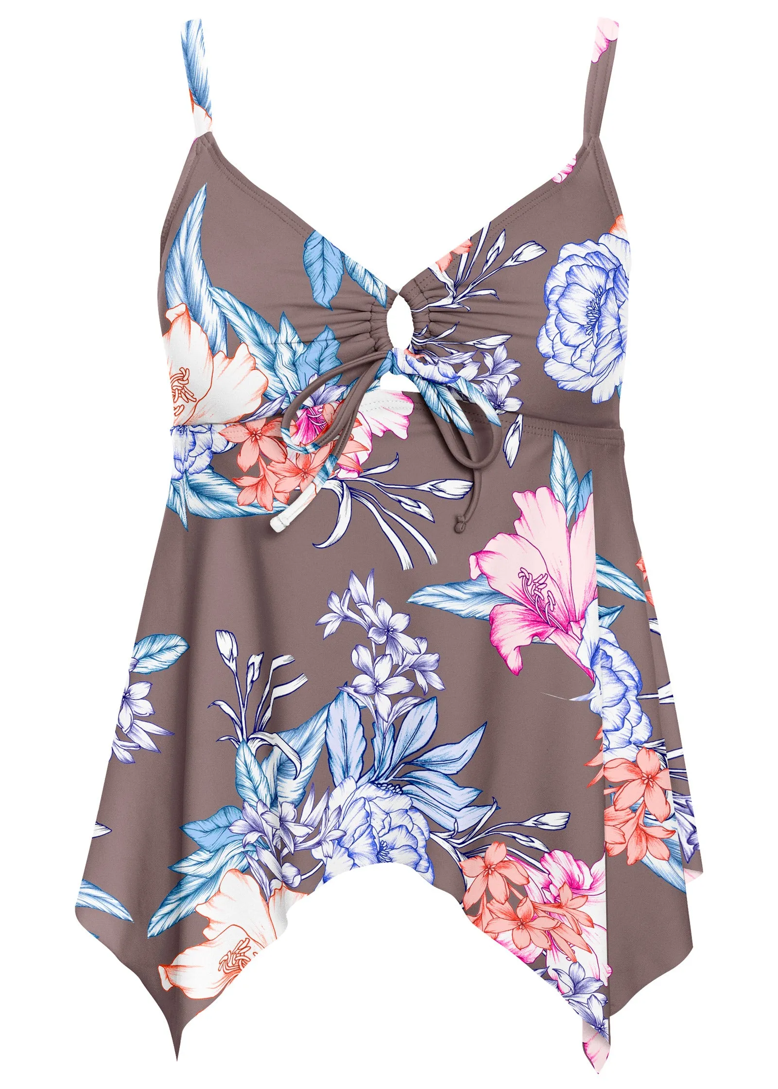 Sharkbite Hem Tankini Top - Hawaiian Floral sold by VENUS product image thumbnail 5