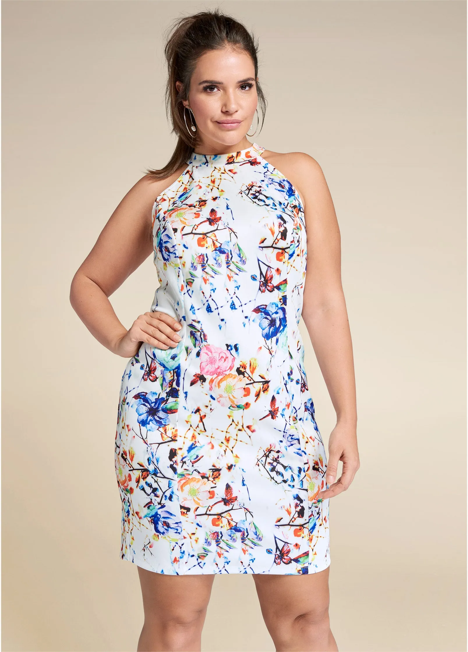 Floral Bodycon Dress - White Multi sold by VENUS product image thumbnail 5
