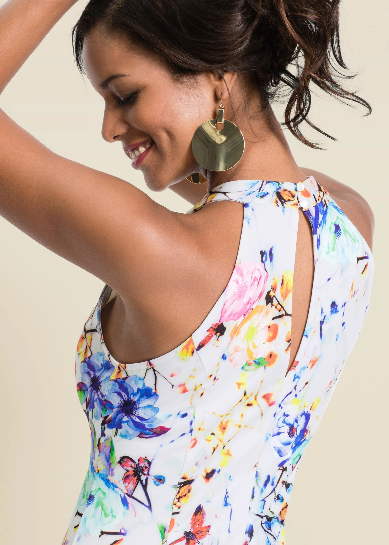 Floral Bodycon Dress - White Multi sold by VENUS product image thumbnail 4