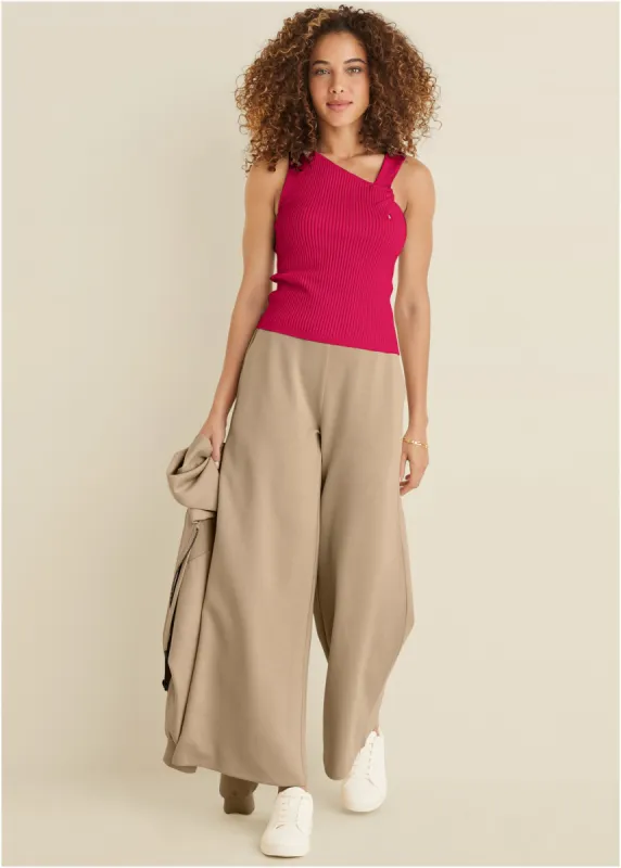 Twist Detail Sweater Tank - Dark Pink sold by VENUS