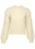 Pointelle Sleeve Crew Neck - Off White sold by VENUS