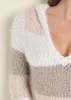 Cozy Striped Hooded Sweater - Blush Multi sold by VENUS