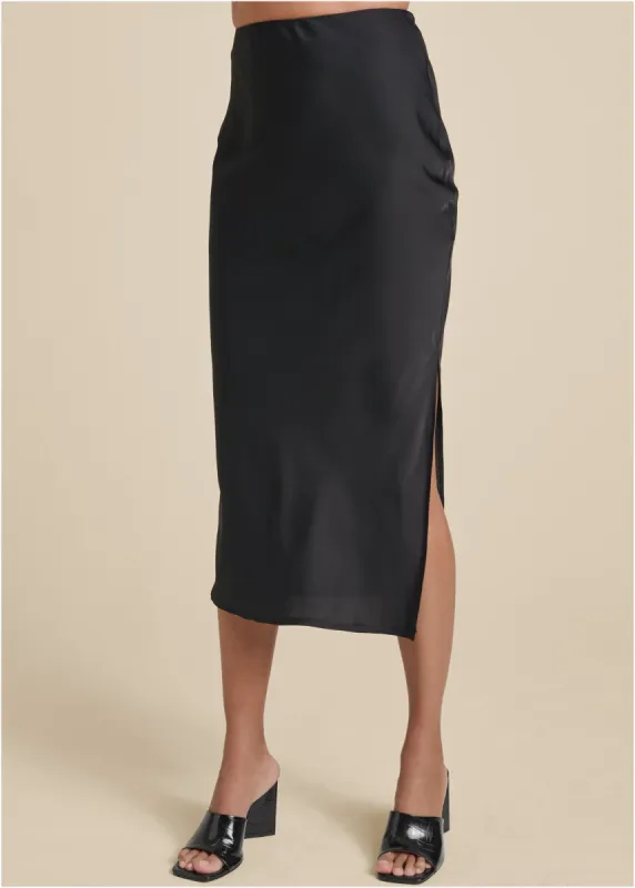 Slip Skirt - Black sold by VENUS