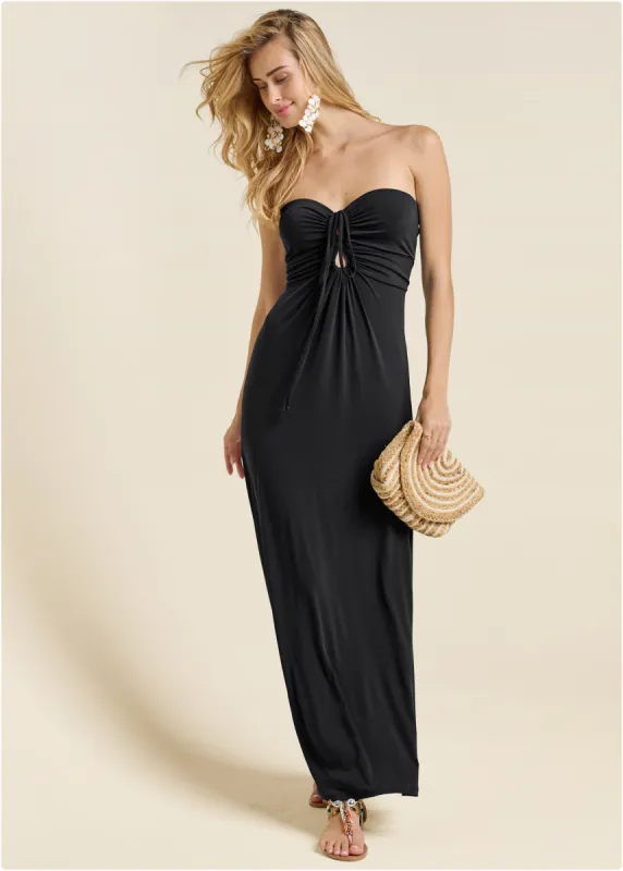 Convertible Maxi Dress - Black sold by VENUS