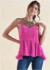 Embellished Neckline Top - Fuchsia sold by VENUS