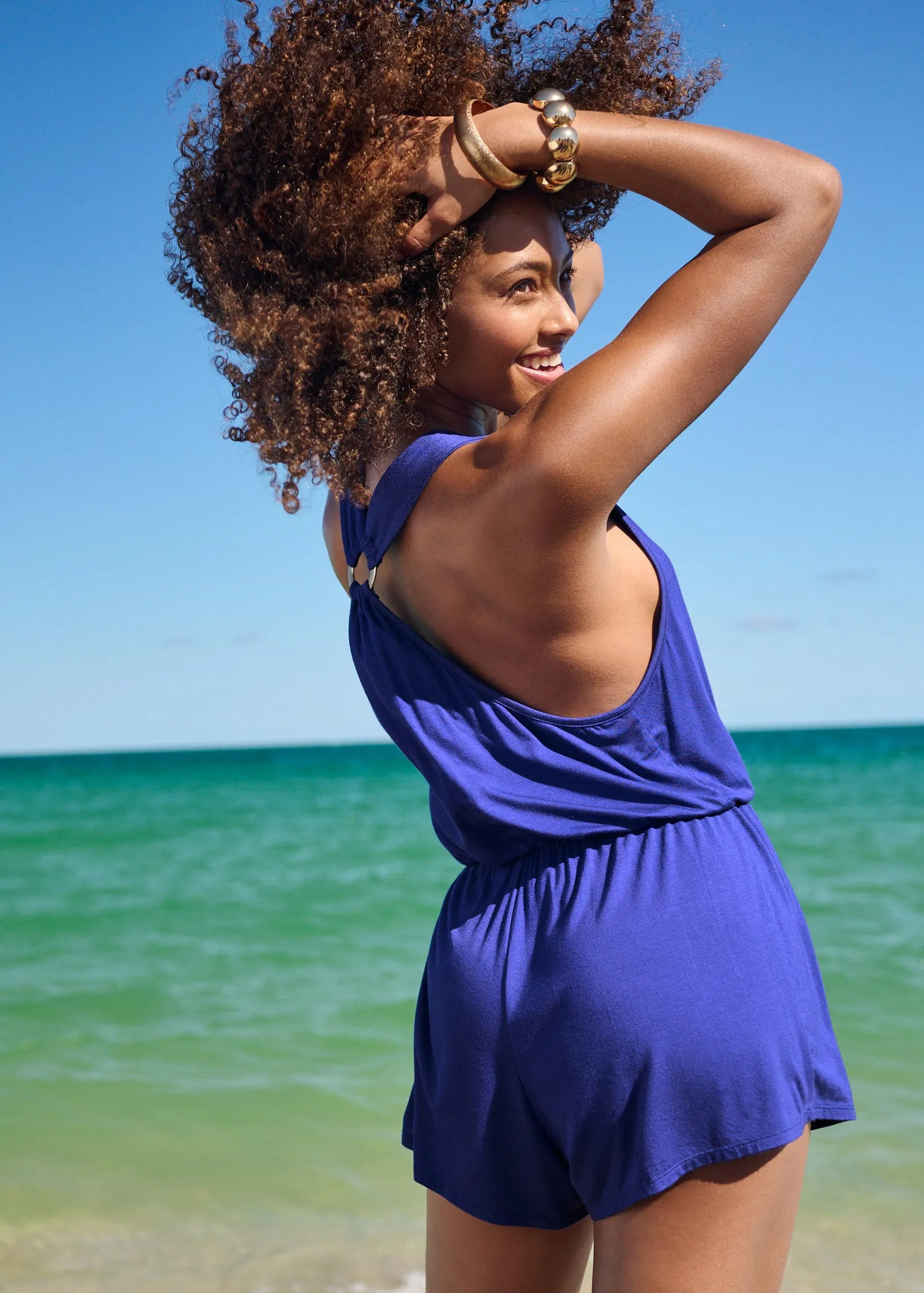 Surplice Romper Cover-Up - Cobalt Blue sold by VENUS product image thumbnail 2