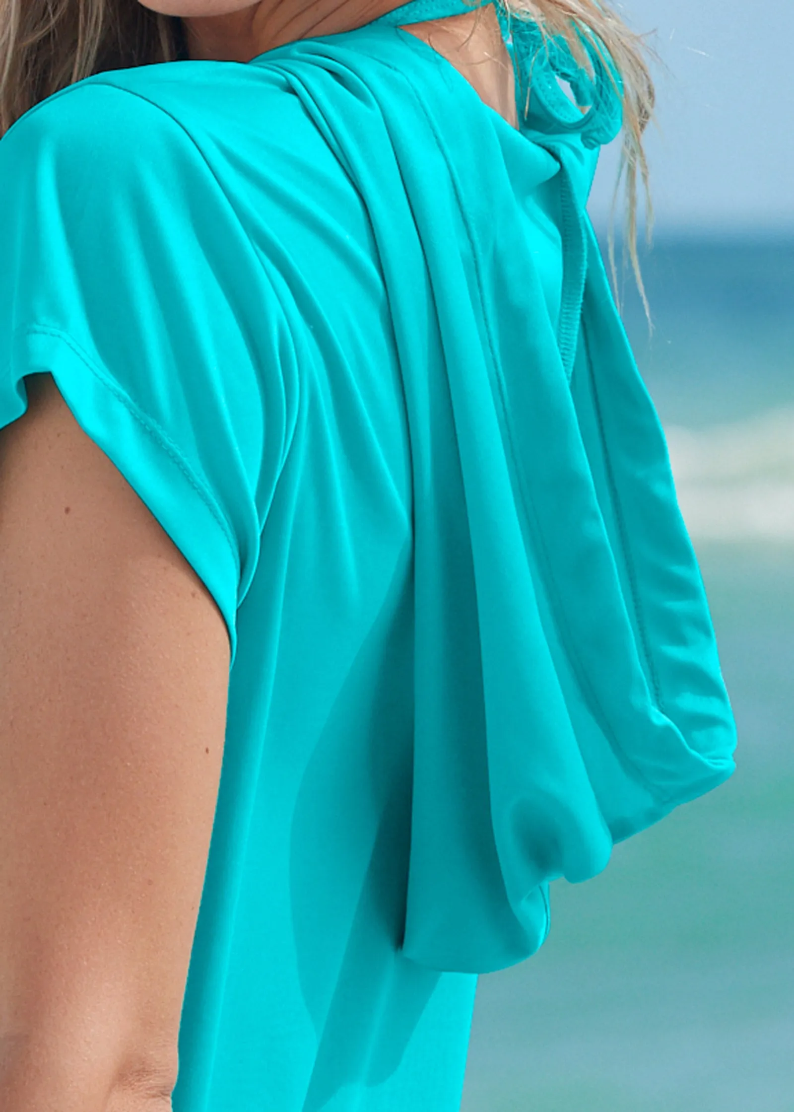 Hoodie Dress Cover-Up - Aqua Reef sold by VENUS product image thumbnail 4