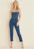 Lace Print Denim Corset - Medium Wash sold by VENUS