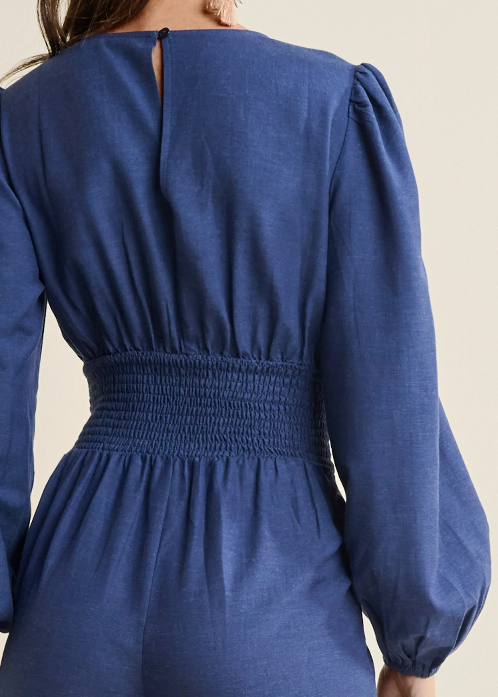 Printed Wide Leg Jumpsuit - Blue Multi sold by VENUS product image thumbnail 4