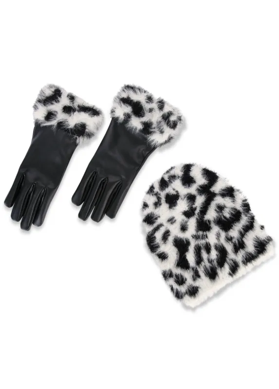 Cozy Hat And Glove Set - Black Multi sold by VENUS