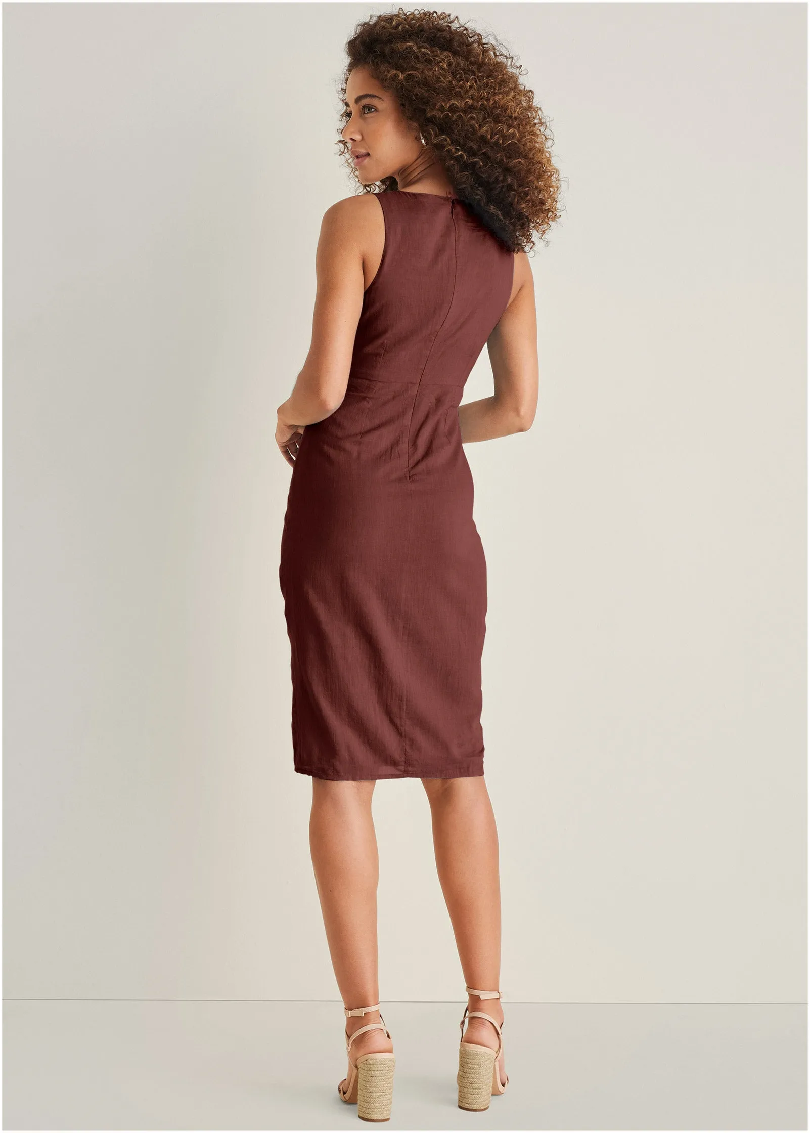 Tie Front Midi Dress - Auburn sold by VENUS product image thumbnail 2