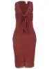Tie Front Midi Dress - Auburn sold by VENUS