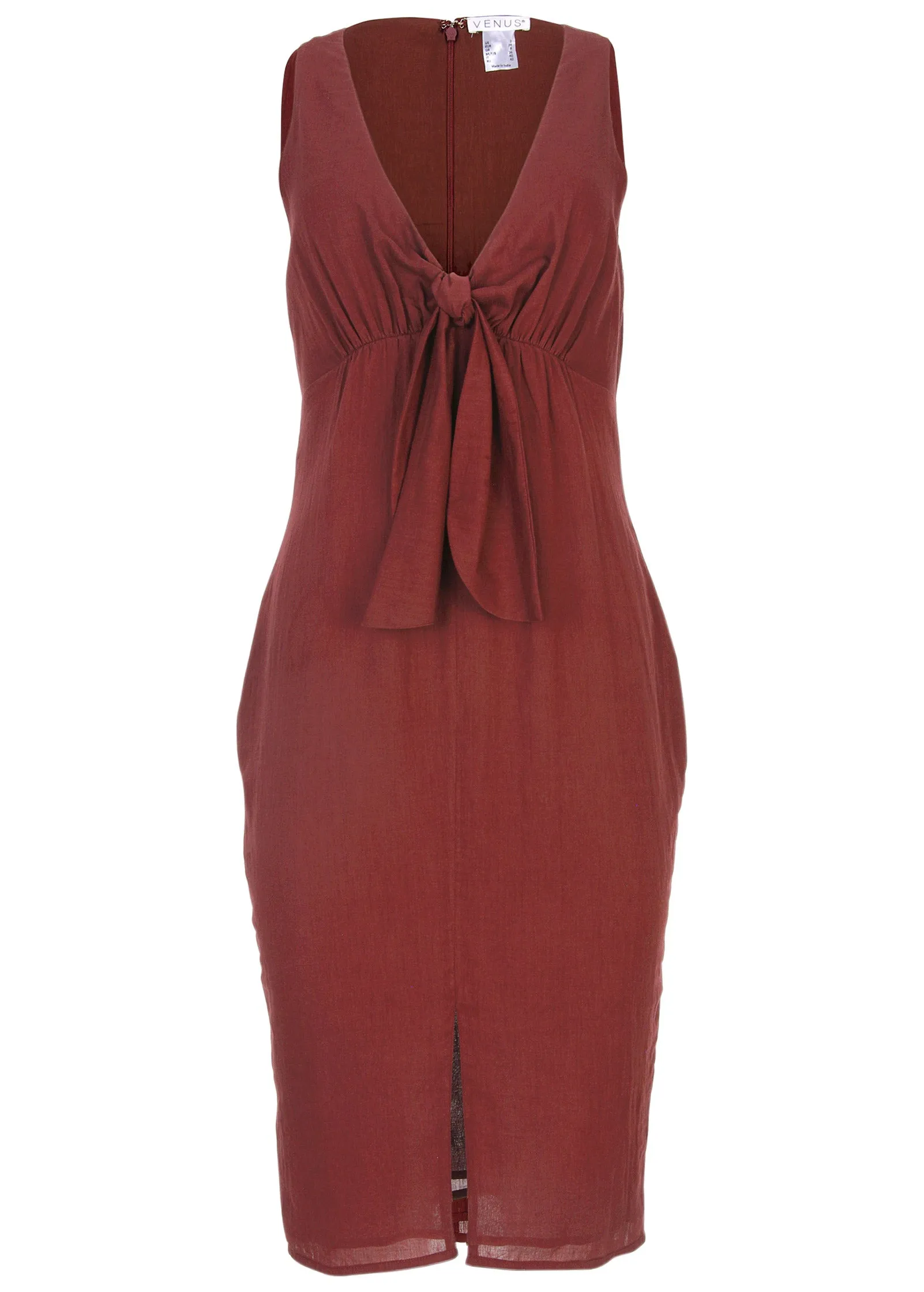 Tie Front Midi Dress - Auburn sold by VENUS product image thumbnail 3
