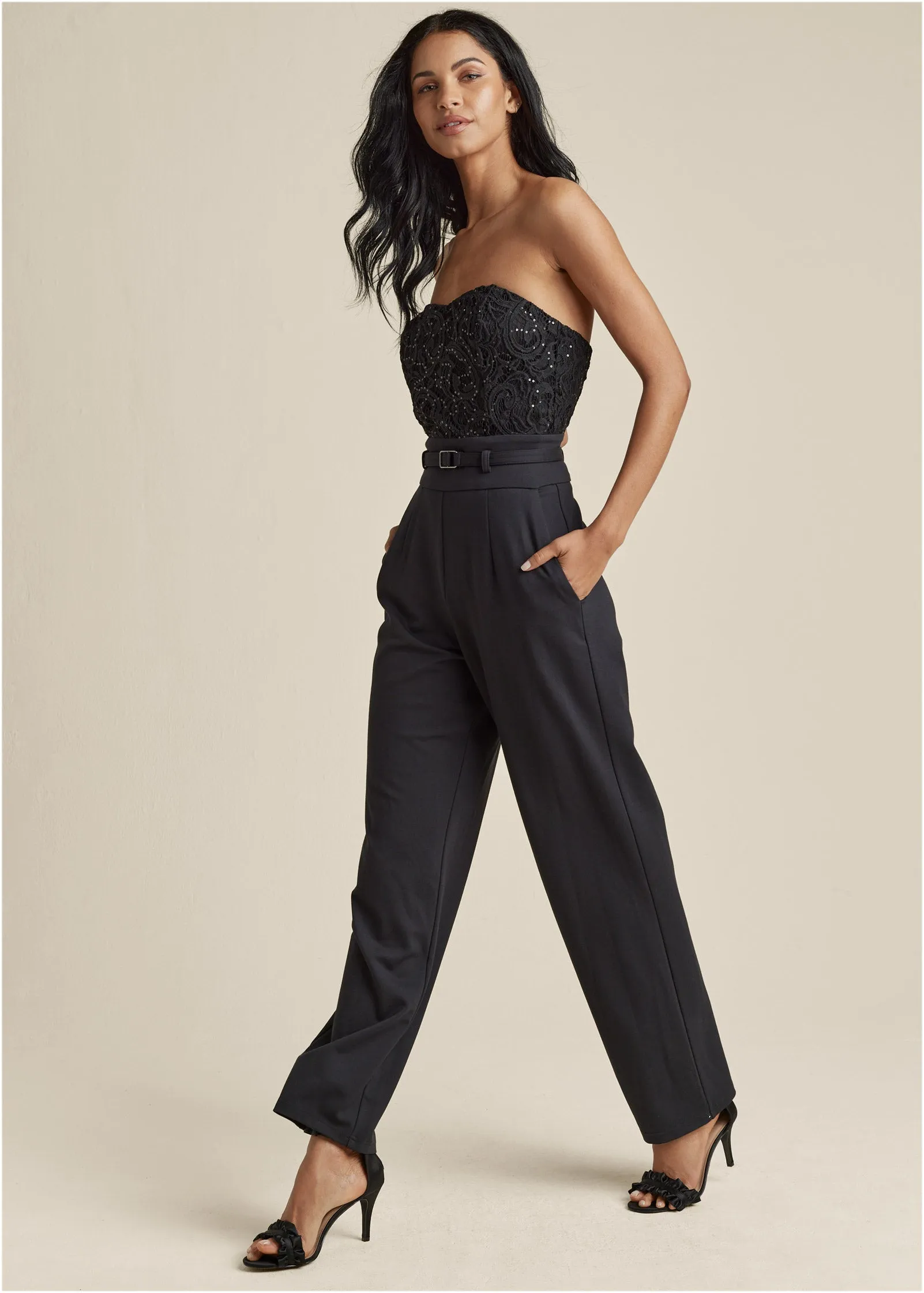 Lace Corset Jumpsuit - Black sold by VENUS product image thumbnail 3