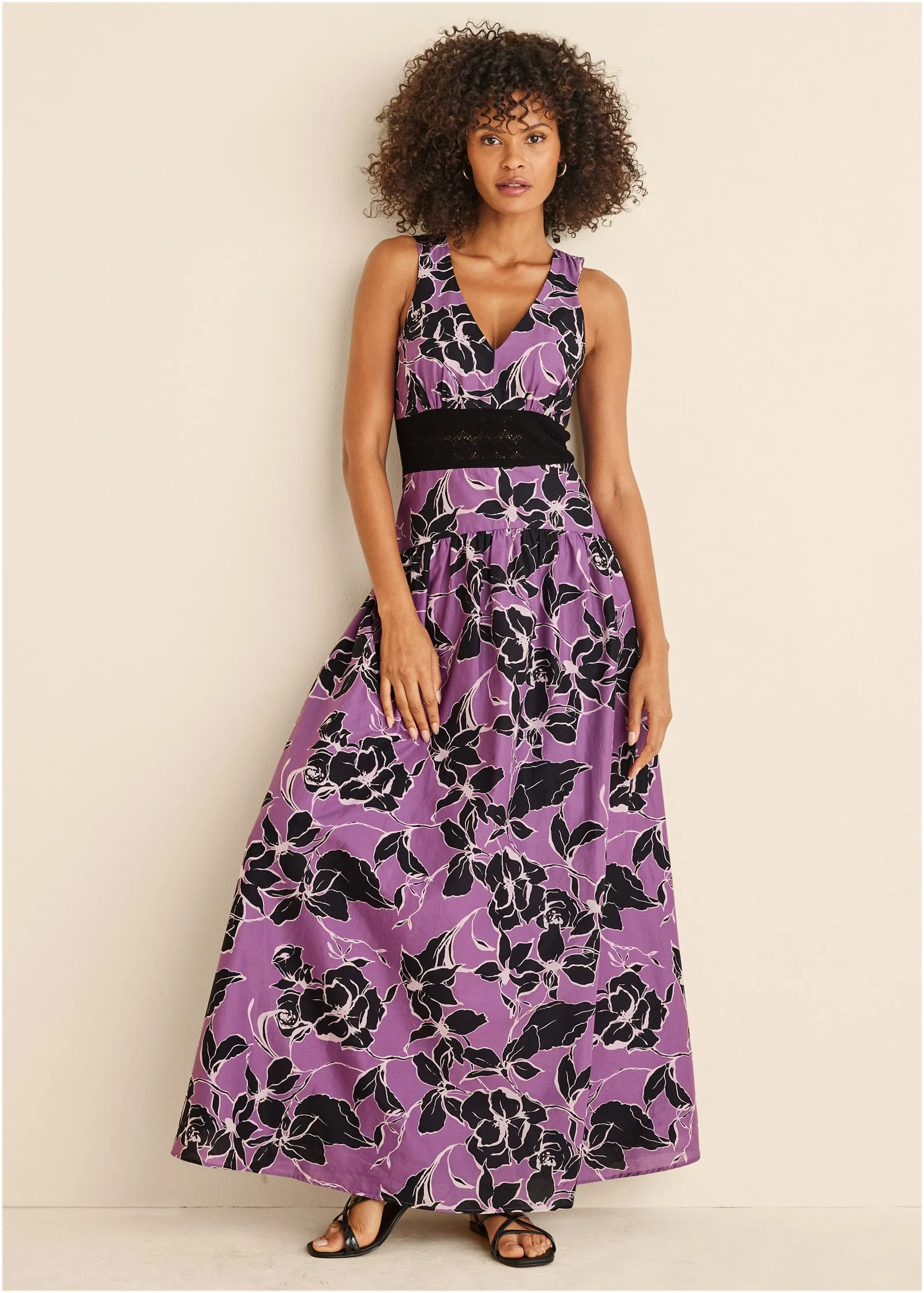 V-Neck Maxi Dress - Daffodil Floral sold by VENUS