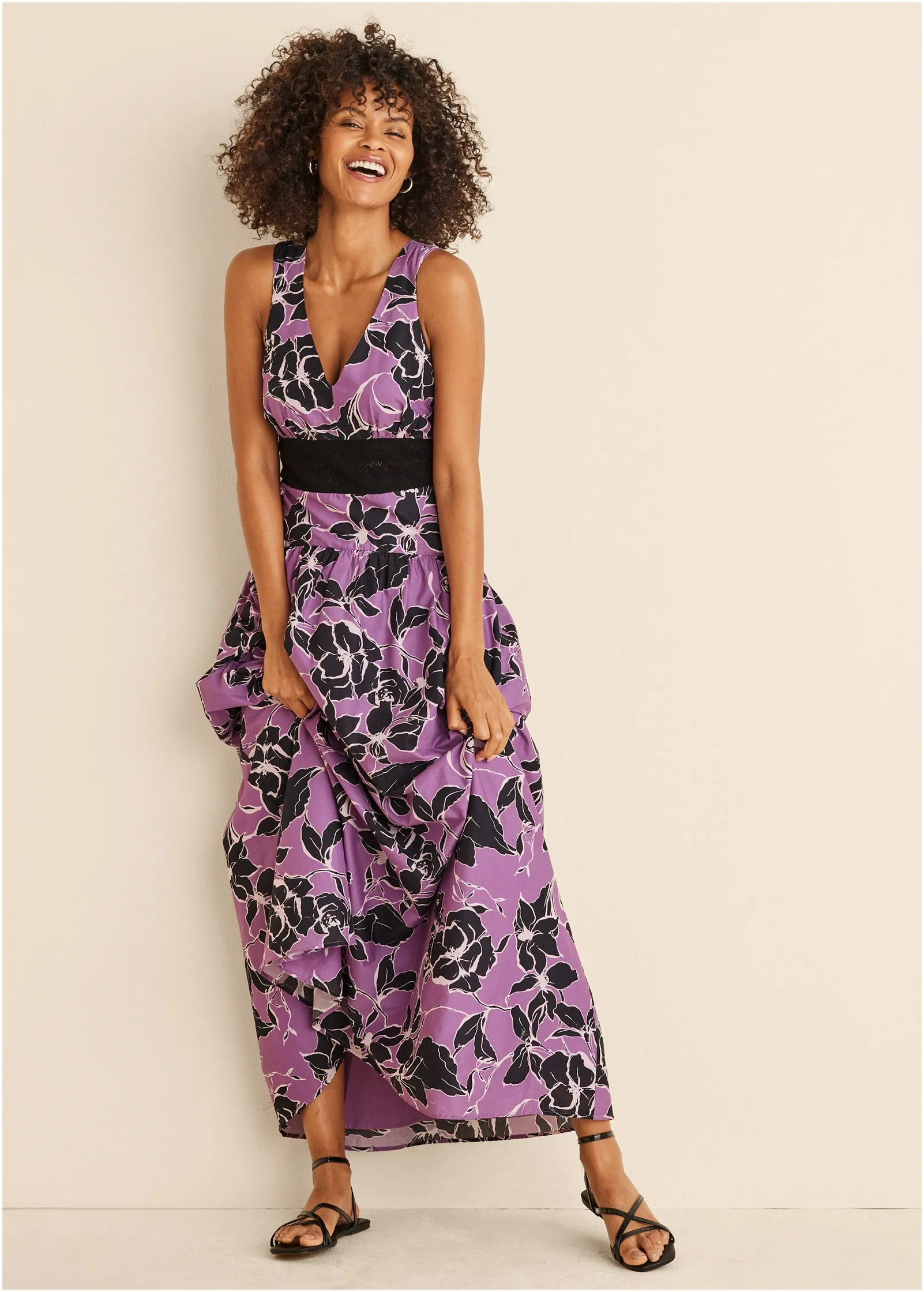 V-Neck Maxi Dress - Daffodil Floral sold by VENUS product image thumbnail 5