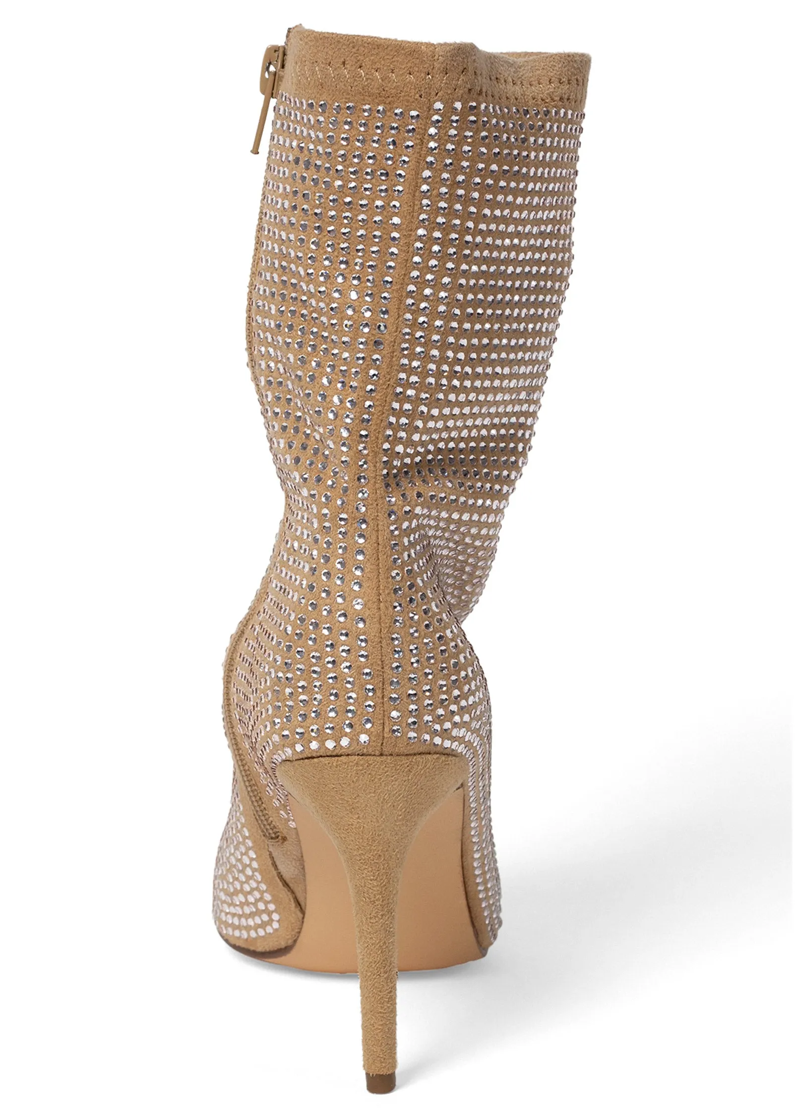 Rhinestone Heeled Booties - Camel sold by VENUS product image thumbnail 4