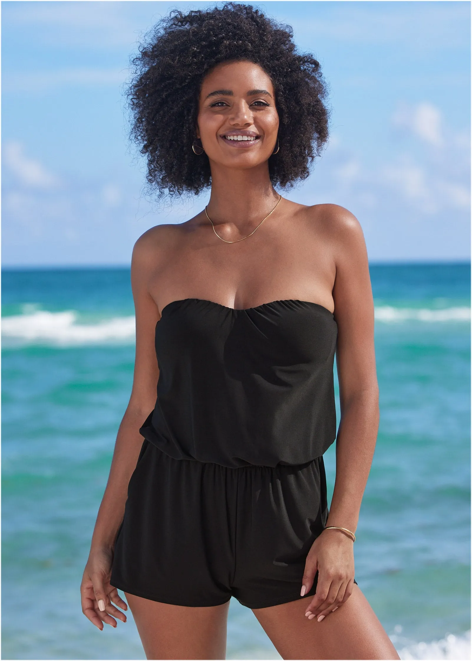 Bandeau romper one-piece - Black Beauty sold by VENUS