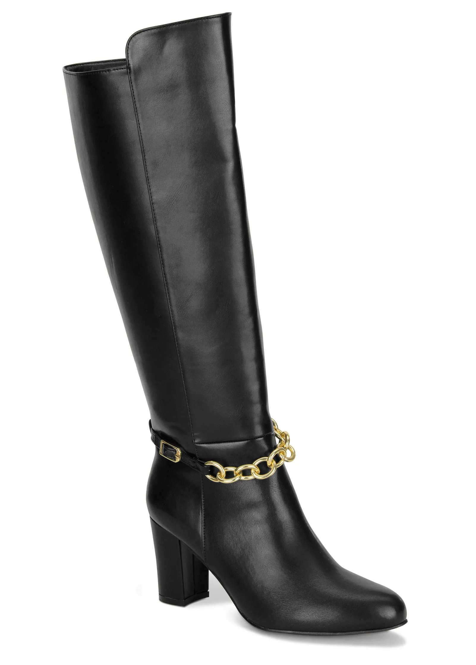 Chain Detail Boots - Black sold by VENUS