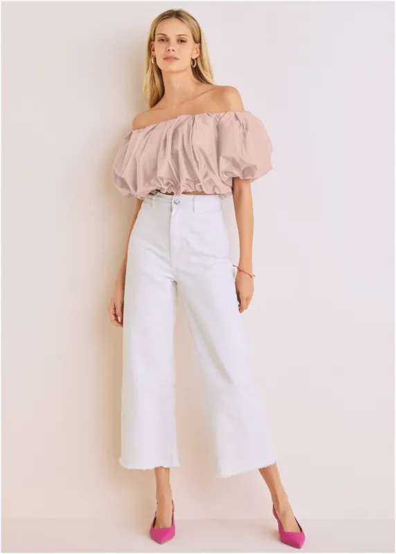 Bubble Crop Top - Blush made by VENUS