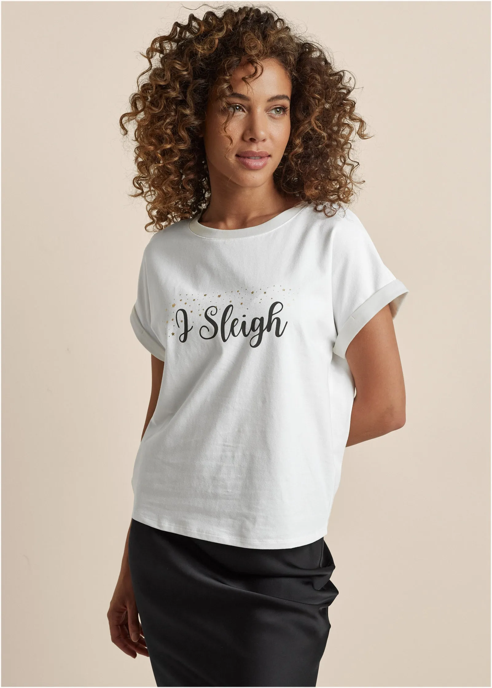 I Sleigh Graphic Tee - White sold by VENUS