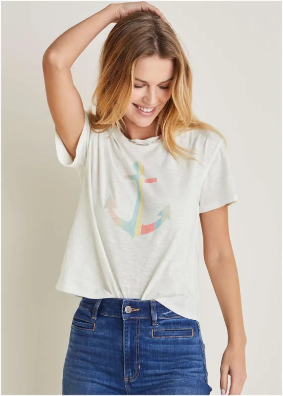 Anchor Graphic Tee - Off White sold by VENUS