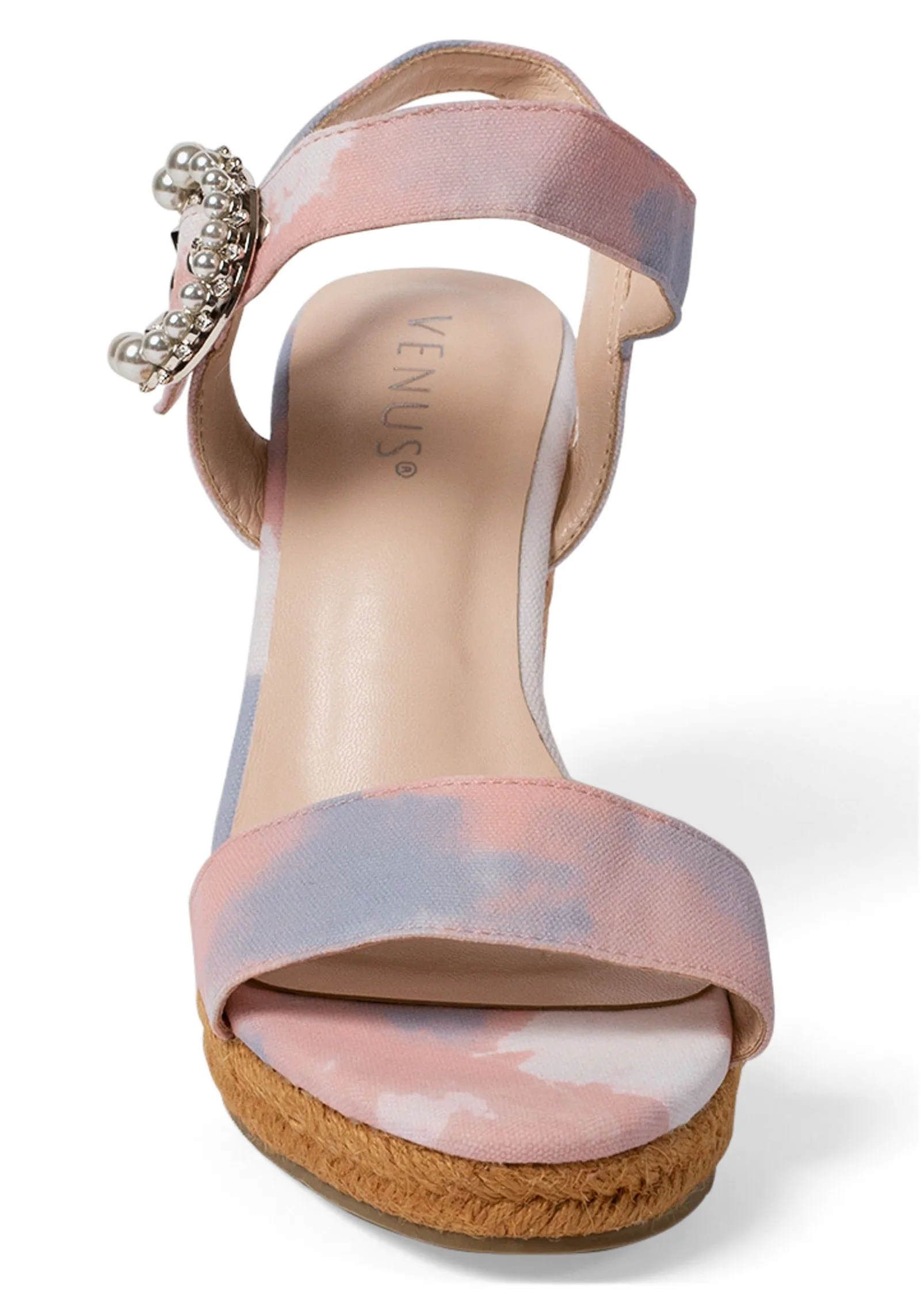 Tie-Dye Embellished Wedges - White Multi sold by VENUS product image thumbnail 3