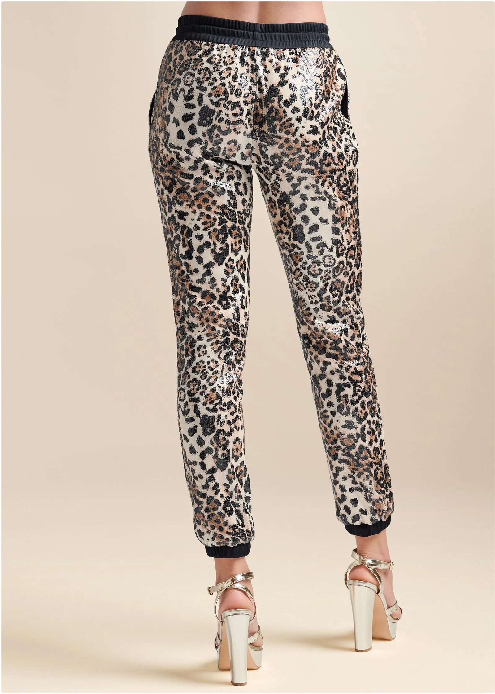 Sequin Jogger Pants - Brown Multi sold by VENUS product image thumbnail 2