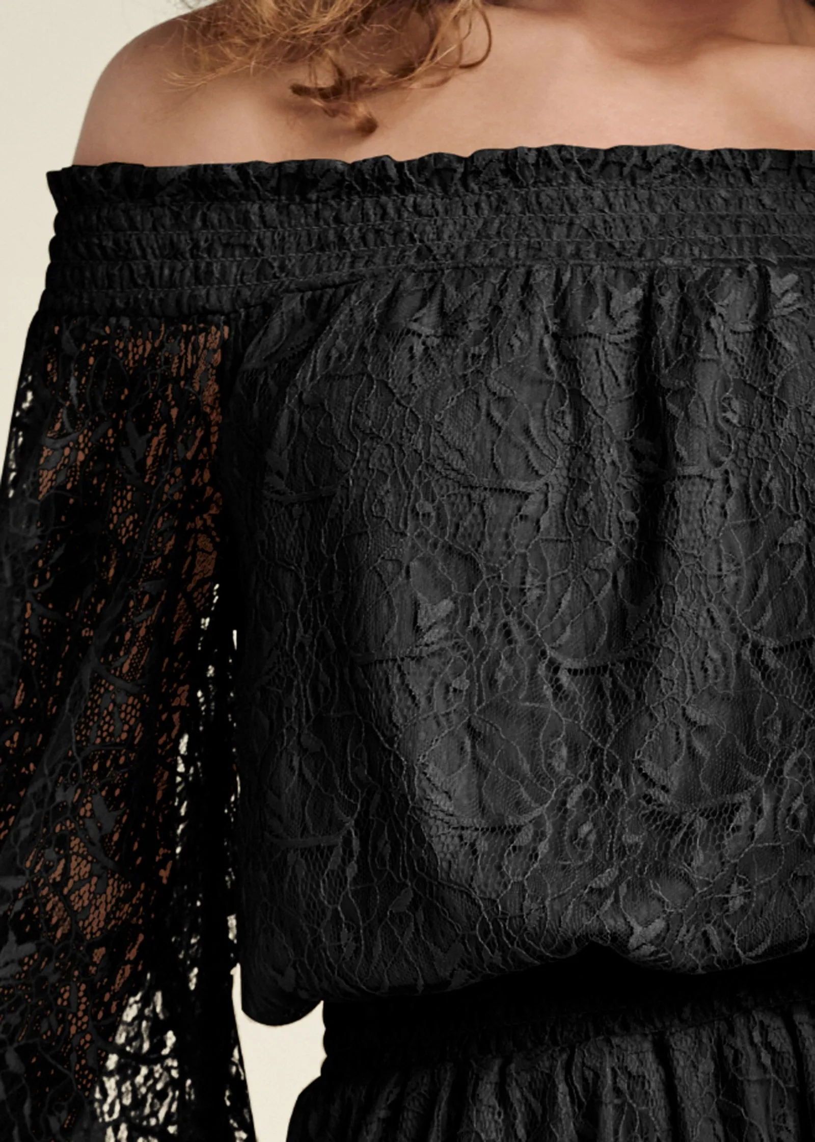 Off-The-Shoulder Lace Dress - Black sold by VENUS product image thumbnail 4