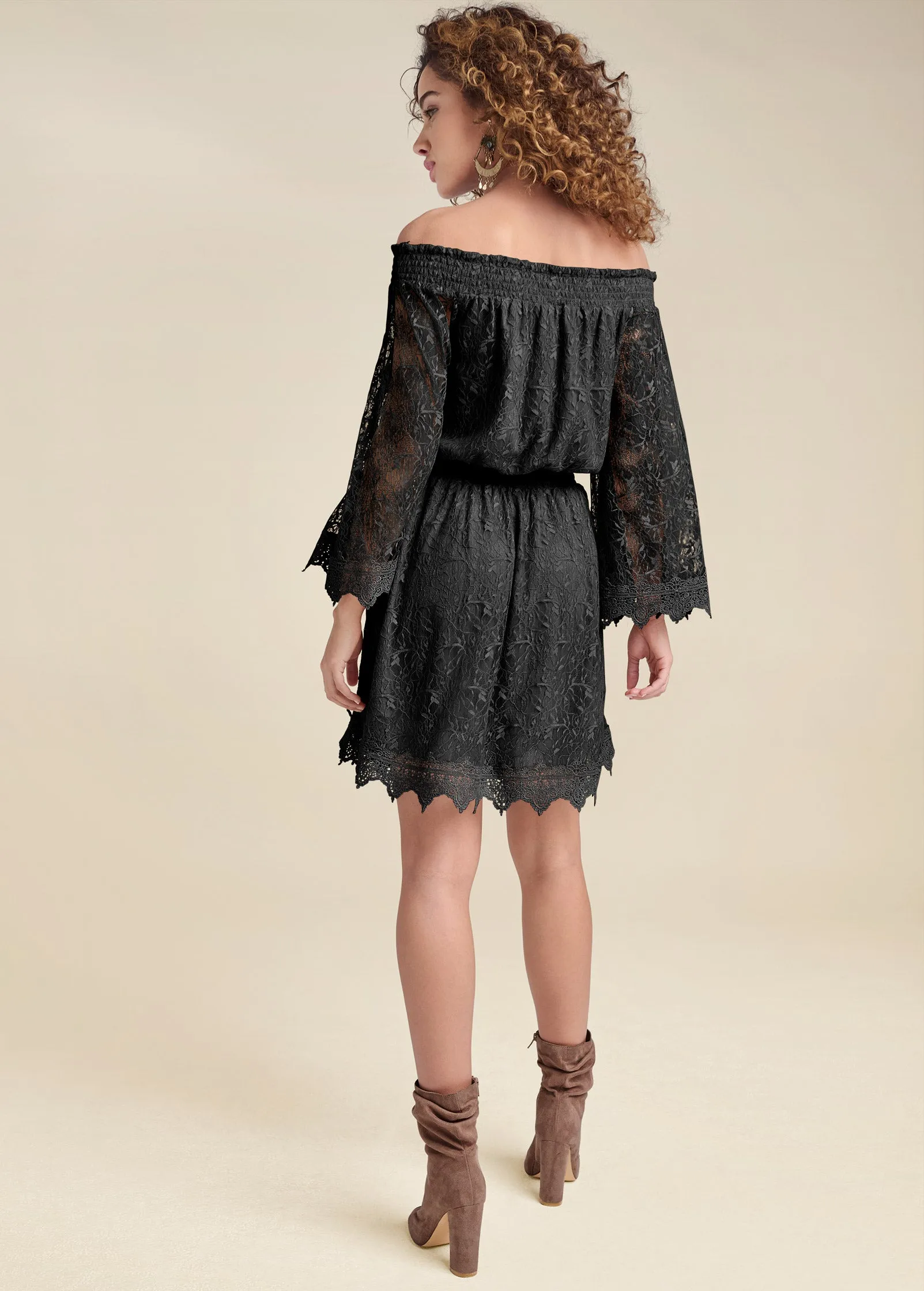 Off-The-Shoulder Lace Dress - Black sold by VENUS product image thumbnail 3
