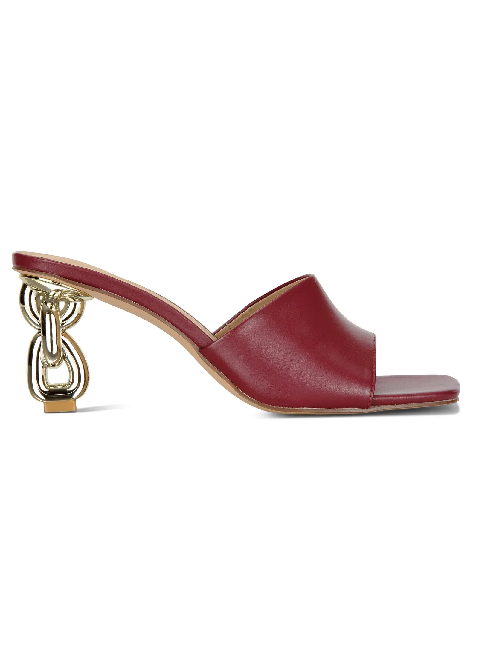 Chunky Chain Heel - Burgundy sold by VENUS product image thumbnail 2