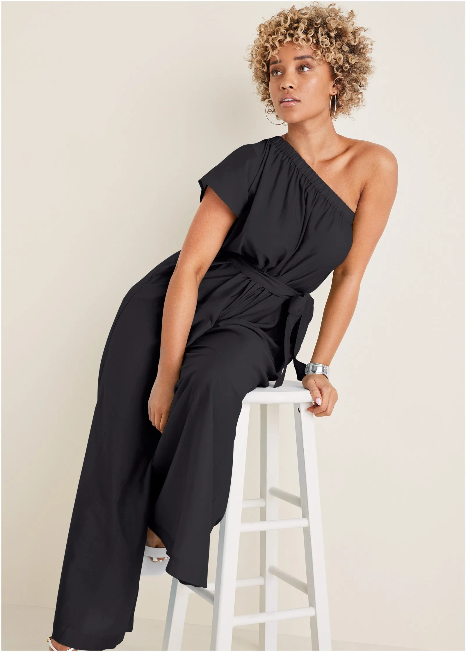 One Shoulder Jumpsuit - Black sold by VENUS product image thumbnail 4