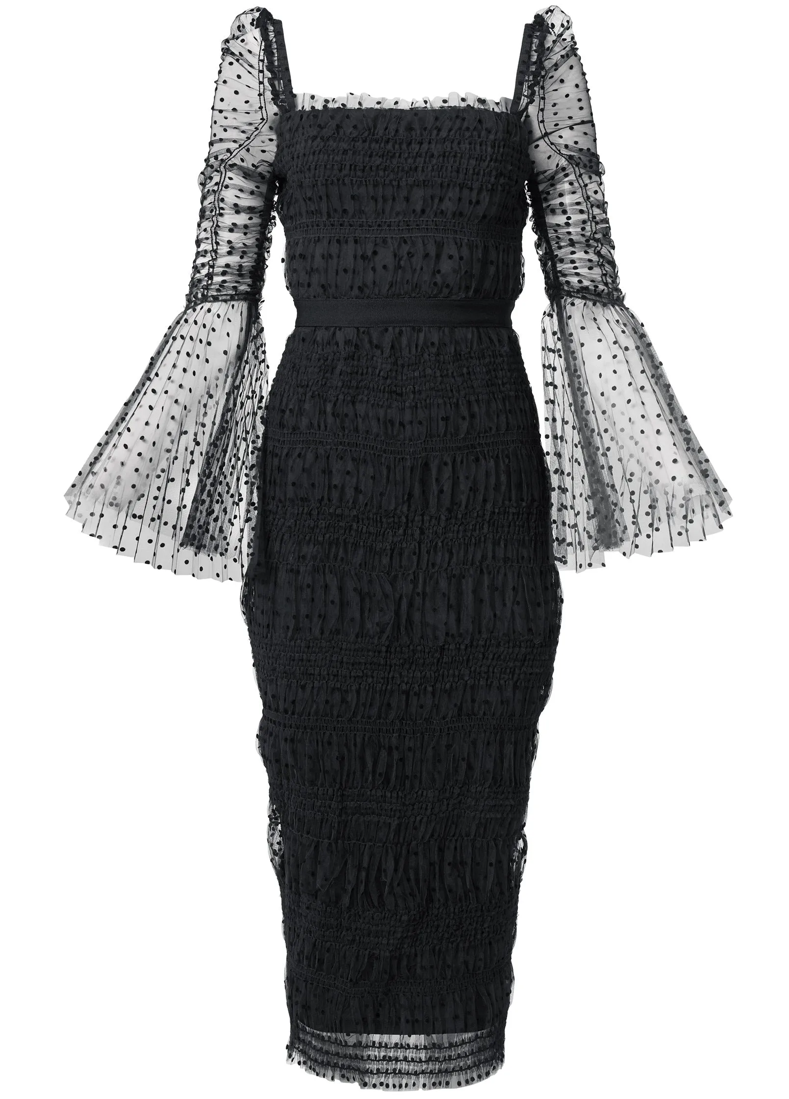 Dotted Mesh Bodycon Dress - Black sold by VENUS product image thumbnail 5