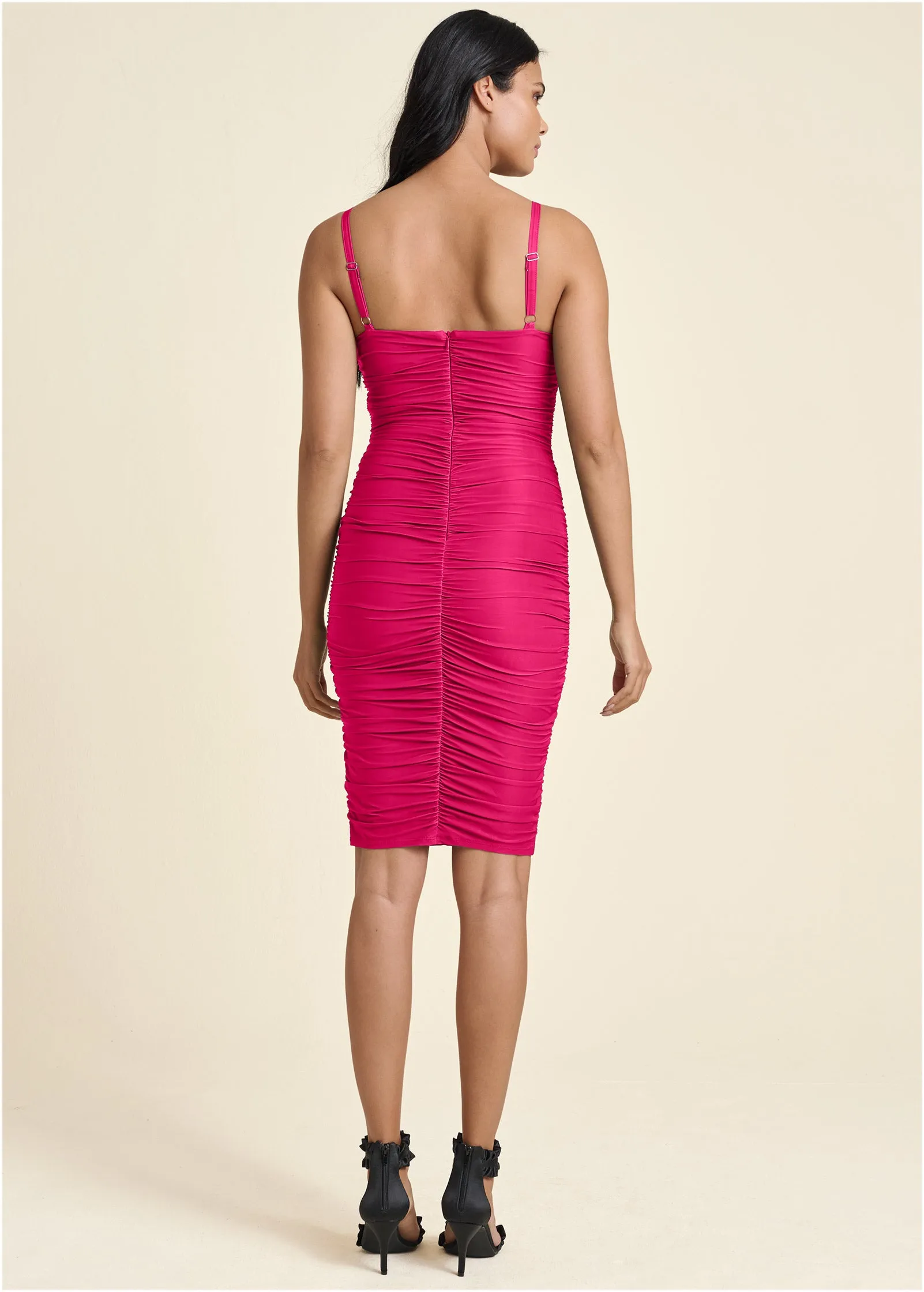 Ruched Mini Dress - Fuchsia sold by VENUS product image thumbnail 2