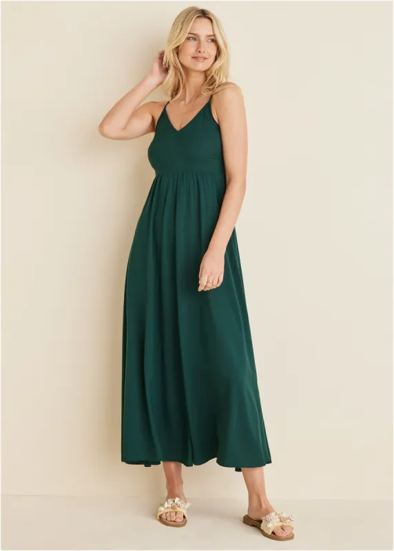 Tie Back Maxi Dress - Olive sold by VENUS