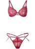 Removable Chain Bra Set - Burgundy sold by VENUS