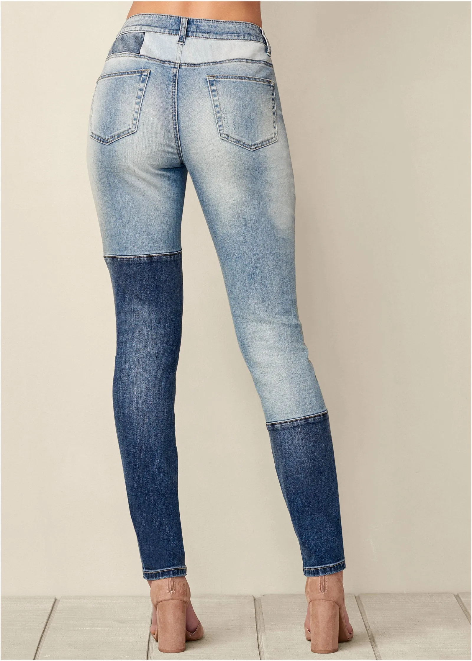 Distressed Patchwork Jeans - Medium Wash sold by VENUS product image thumbnail 2