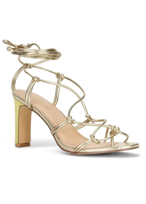 Lace Up Heels - Gold sold by VENUS