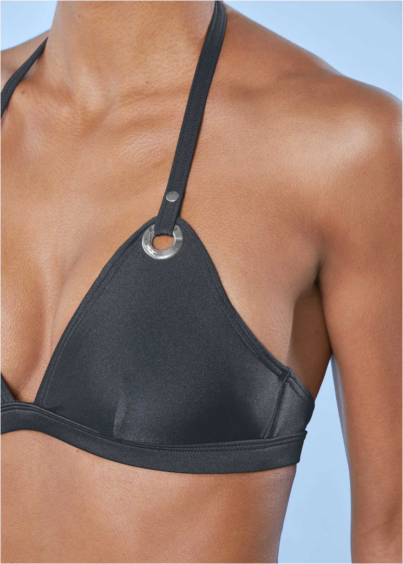 Grommet Triangle Top - Shiny Slate sold by VENUS product image thumbnail 3