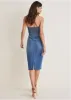 Denim Strapless Dress - Medium Wash sold by VENUS
