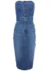Denim Strapless Dress - Medium Wash sold by VENUS